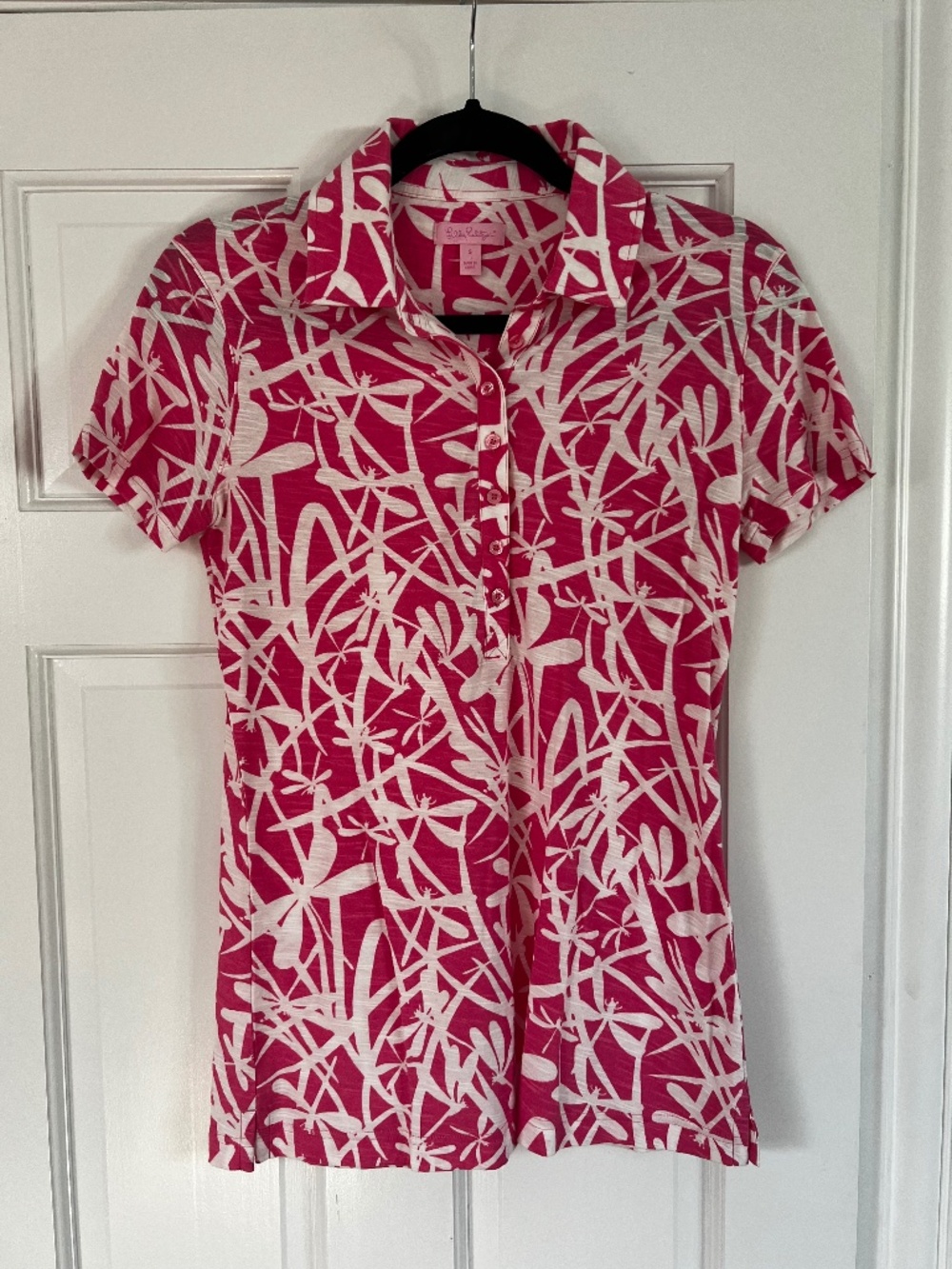Lilly Pulitzer Pink and White Collared Shirt